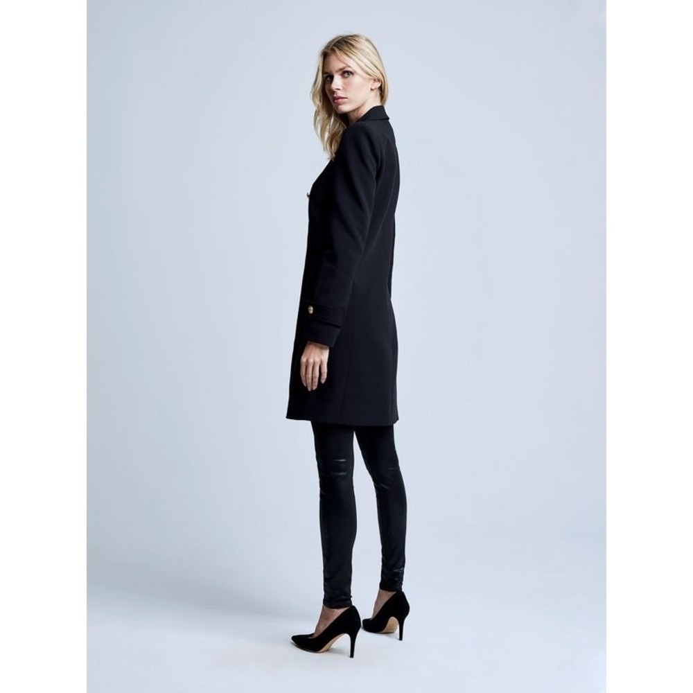 L'Agence Marianna Long Blazer Coat in Black Size 6 - Picture 3 of 16